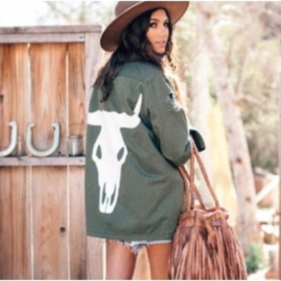 Show Me Your MuMu Jackets & Blazers - Show Me Your MuMu Army Jacket Olive Bull Sz. S